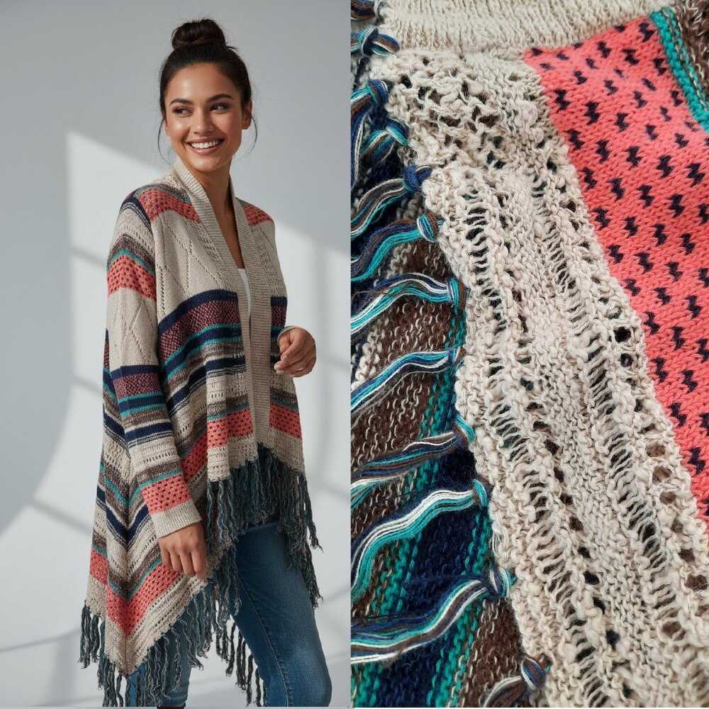 Colorful shawl style knit sweater - Maurices brand